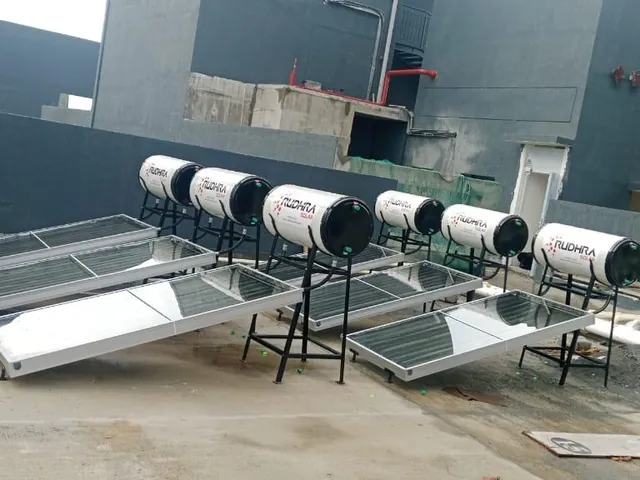 Six Rudhra Solar water heaters installed for a multi-unit residential project